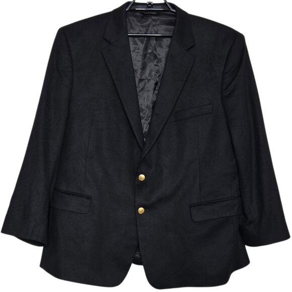 Jos A Bank Black Cashmere Sport Coat Blazer Jacket Size 48S Two Button - Picture 1 of 6